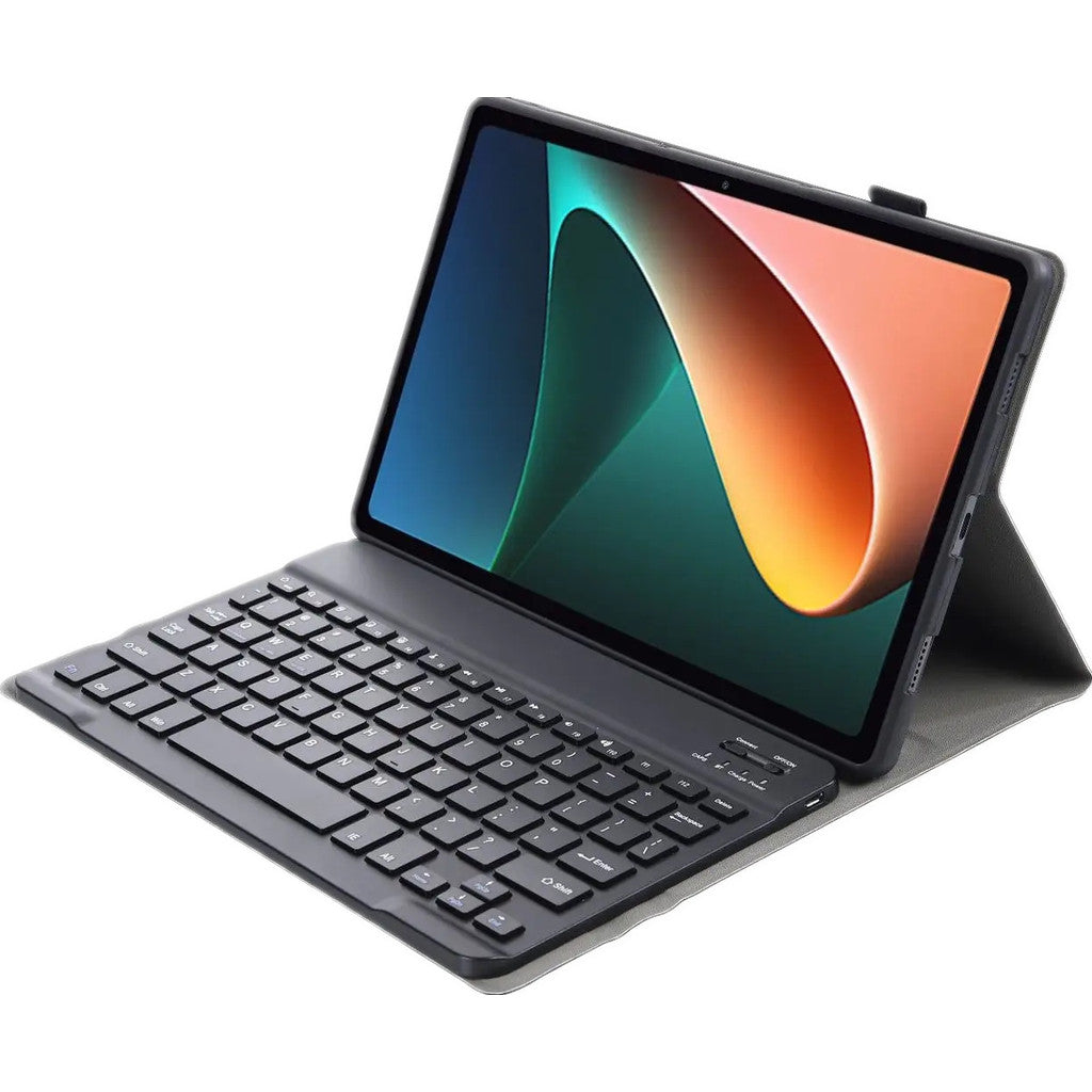 Capa Com Teclado Para Xiaomi Redmi Pad SE 4G 8.7 Polegadas 2024 Sem Fio Bluetooth Mouse Suporte De Couro Magnético