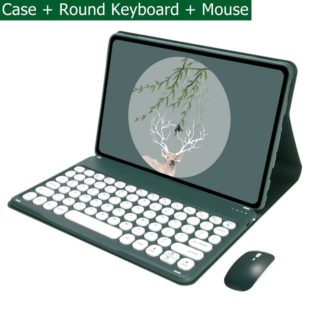 Capa Com Teclado Para Xiaomi Redmi Pad SE 4G 8.7 Polegadas 2024 Sem Fio Bluetooth Mouse Suporte De Couro Magnético