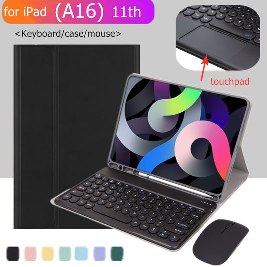 Capa Com Teclado Para iPad (A16) 11a Geração 2025 Sem Fio Bluetooth Touchpad Mouse Capas De Couro Magnéticas Suporte Can