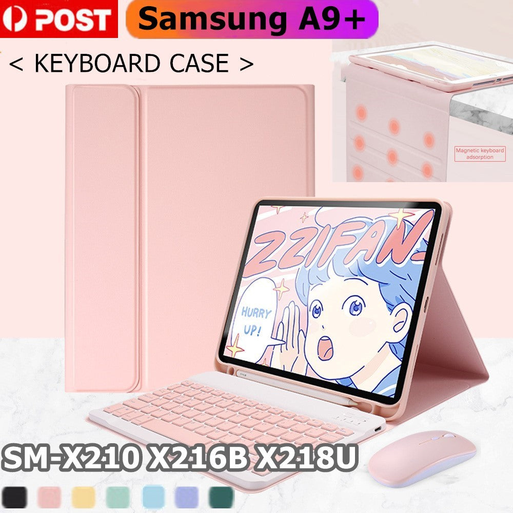Capa Com Teclado Para Samsung Galaxy Tab A9 + 11.0 SM-X210 X216B X218U Sem Fio Bluetooth Touchpad Mouse Capas De Couro M